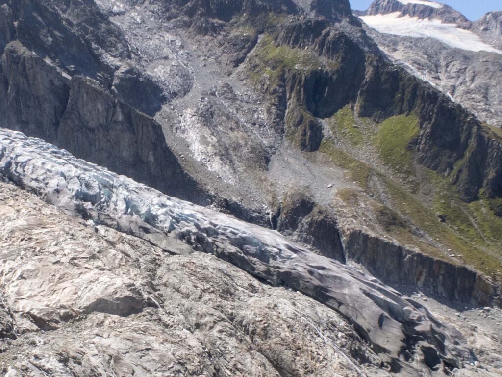 Bas du glacier du Trient en 2022